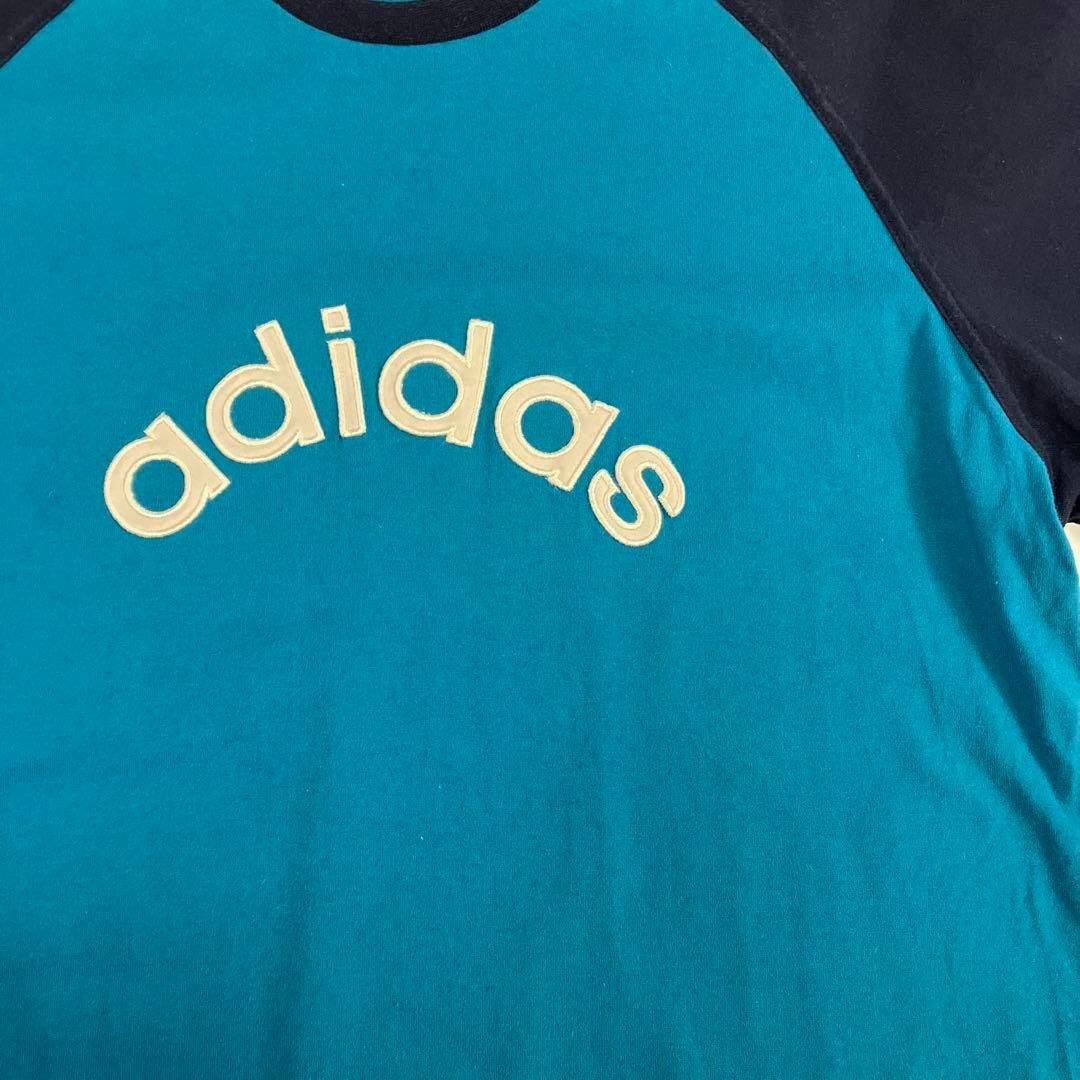 adidas(アディダス)のadidas アディダス　Tシャツ　ラグランスリーブ　古着　アーチロゴ メンズのトップス(Tシャツ/カットソー(半袖/袖なし))の商品写真