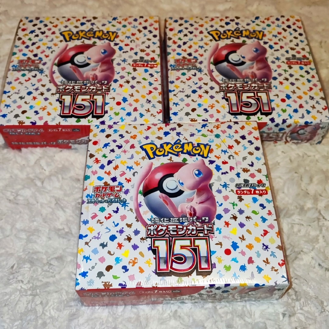 ポケモン(ポケモン)の【ポケカ】151 シュリンク付き（3box） エンタメ/ホビーのトレーディングカード(Box/デッキ/パック)の商品写真