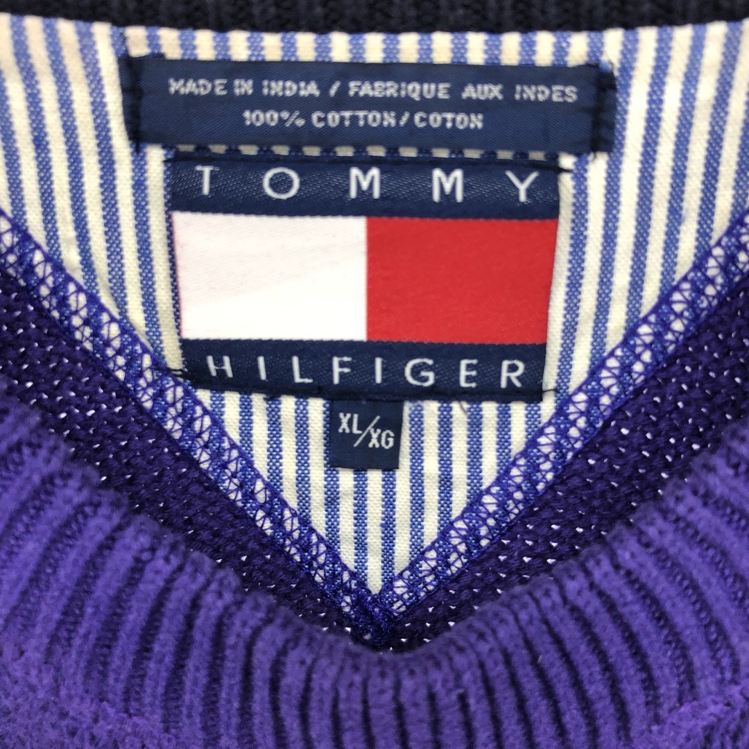 TOMMY HILFIGER(トミーヒルフィガー)の古着 90年代 トミーヒルフィガー TOMMY HILFIGER コットンニットセーター メンズXL ヴィンテージ /eaa410821 メンズのトップス(ニット/セーター)の商品写真