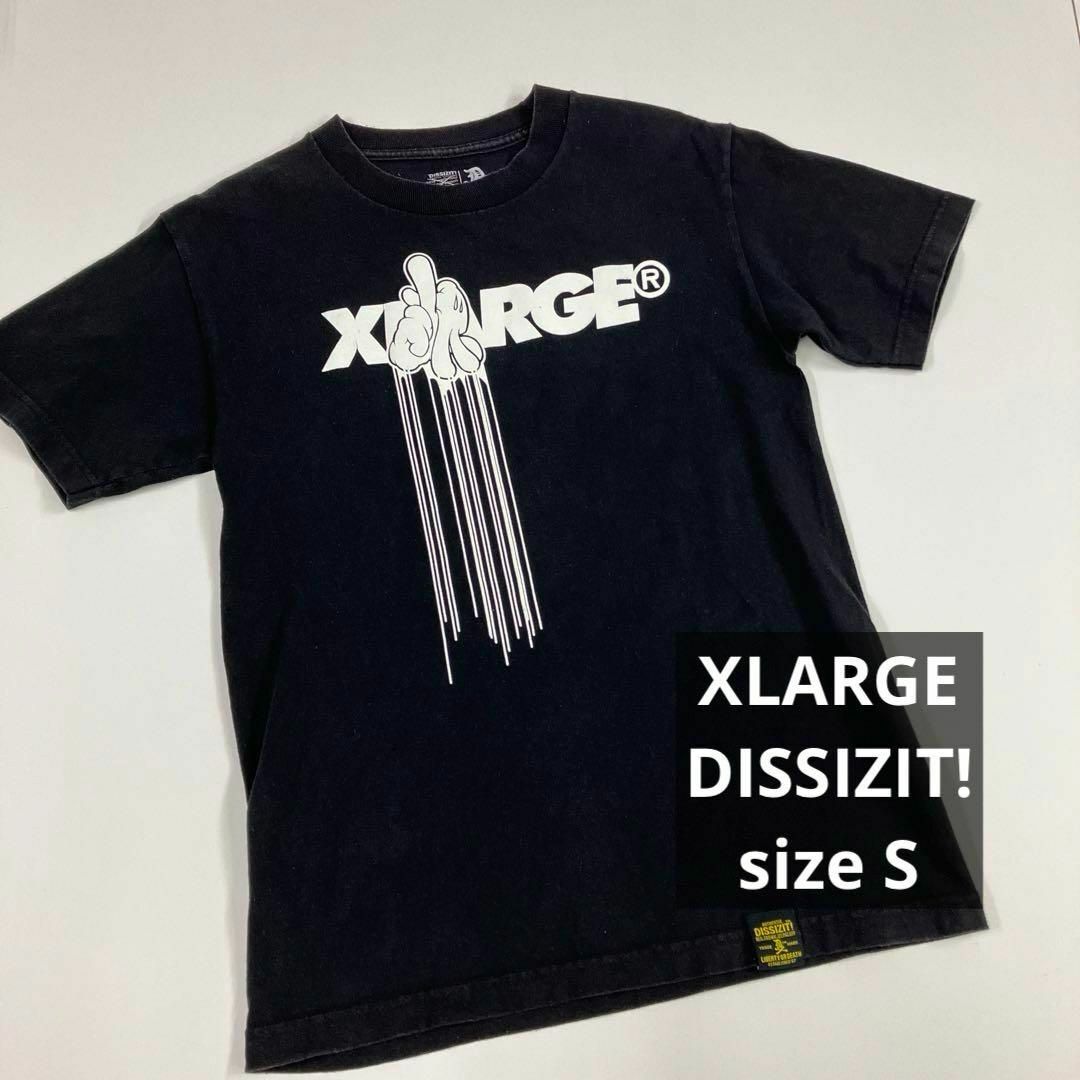 XLARGE(エクストララージ)のXLARGE DISSIZIT! Tシャツ　ブラック　古着　S USA メンズのトップス(Tシャツ/カットソー(半袖/袖なし))の商品写真