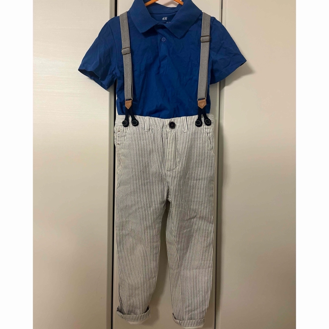 ZARA(ザラ)のZARA 104cm サスペンダー付きパンツ キッズ/ベビー/マタニティのキッズ服男の子用(90cm~)(パンツ/スパッツ)の商品写真