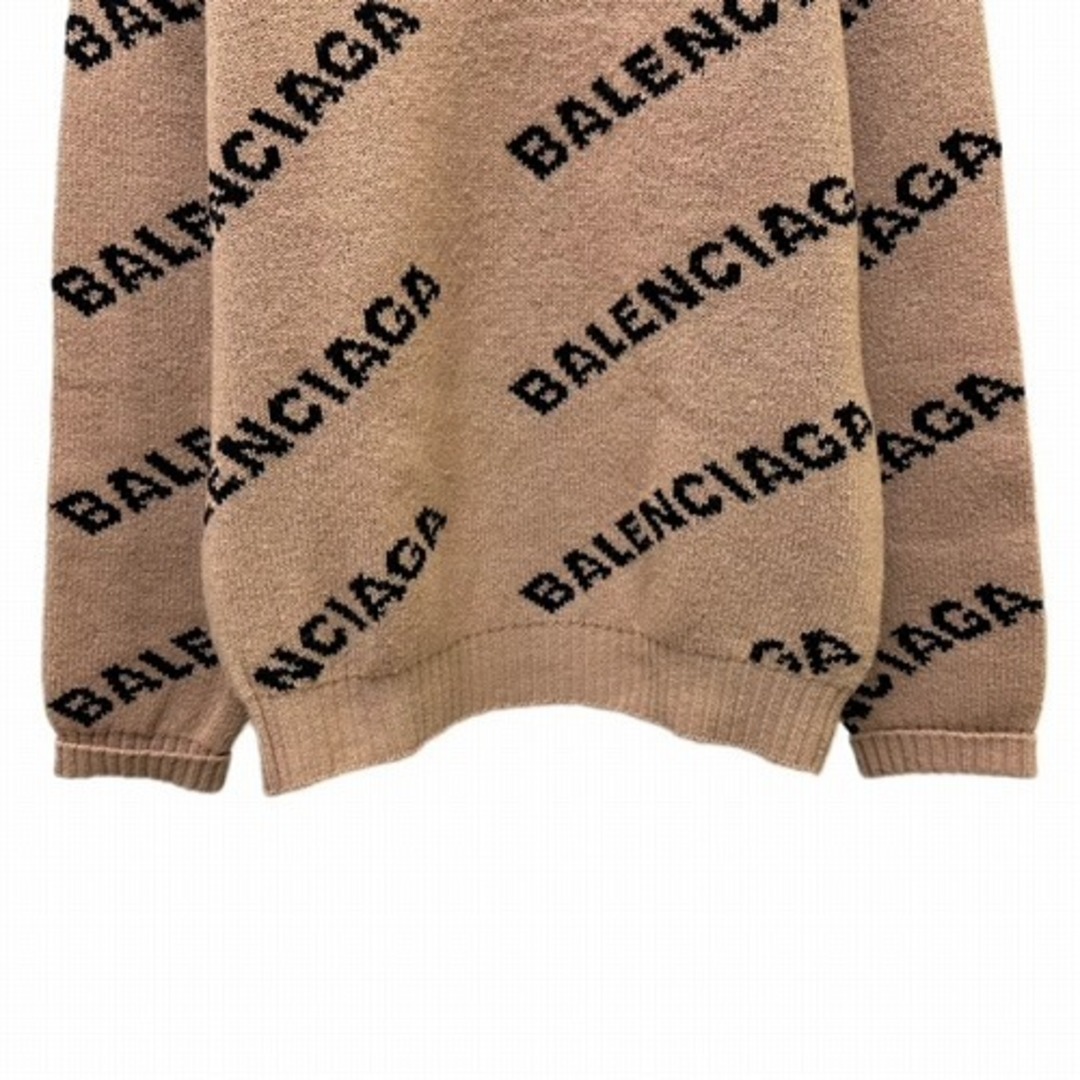 Balenciaga(バレンシアガ)のバレンシアガ BALENCIAGA ロゴ ジャガード ニット S  ベージュ レディースのトップス(ニット/セーター)の商品写真
