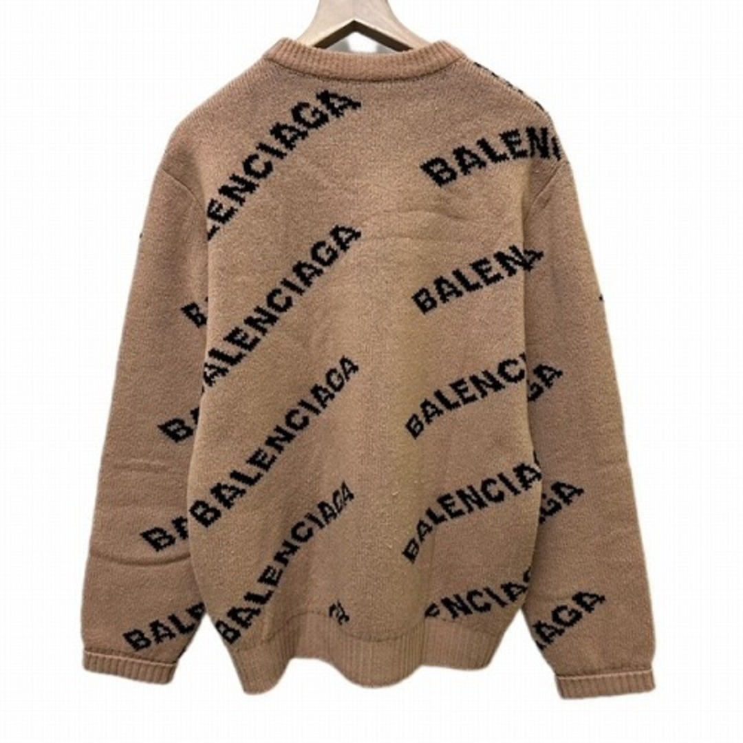 Balenciaga(バレンシアガ)のバレンシアガ BALENCIAGA ロゴ ジャガード ニット S  ベージュ レディースのトップス(ニット/セーター)の商品写真