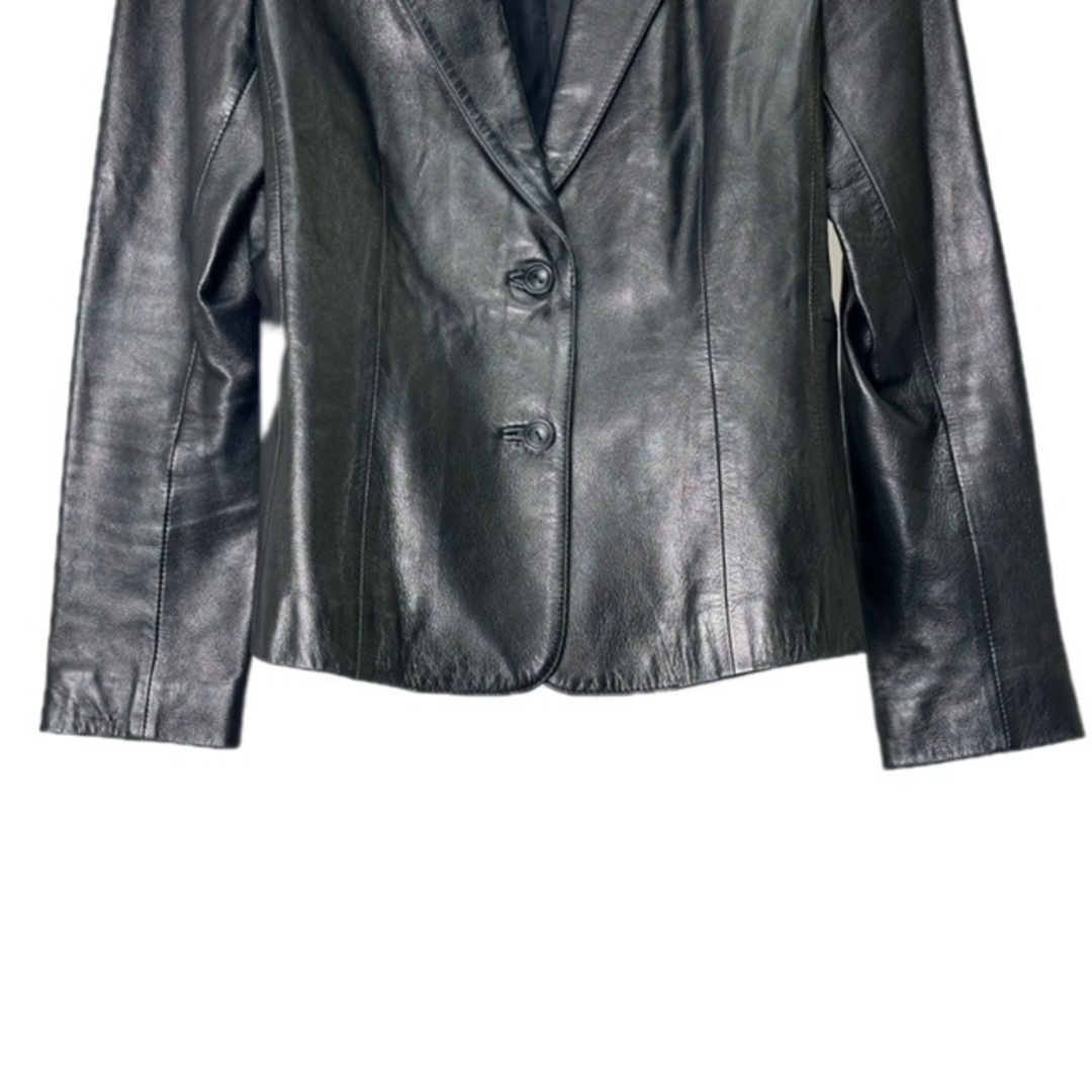 J&R(ジェイアンドアール)のジェイ&アール J&R レザー テーラード ジャケット 黒 レディースのジャケット/アウター(テーラードジャケット)の商品写真
