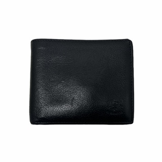 イルビゾンテ(IL BISONTE)のイルビゾンテ 二つ折り ロゴ 財布 黒 ブラック(折り財布)