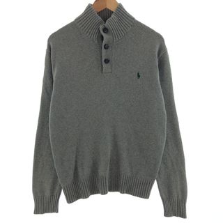 ラルフローレン(Ralph Lauren)の古着 ラルフローレン Ralph Lauren POLO RALPH LAUREN ハイネック コットンニットハーフボタンセーター メンズL /eaa382917(ニット/セーター)