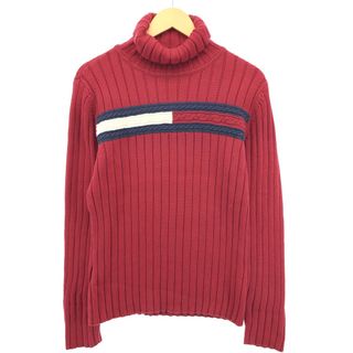 TOMMY HILFIGER - 古着 00年代 トミーヒルフィガー TOMMY HILFIGER タートルネック コットンニットセーター レディースXL /eaa410849