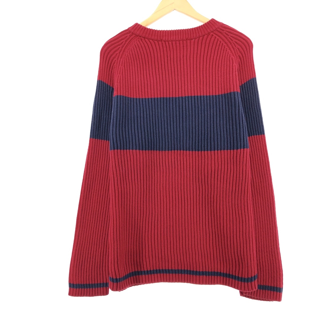 TOMMY HILFIGER(トミーヒルフィガー)の古着 90年代 トミーヒルフィガー TOMMY HILFIGER ボーダー柄 コットンニットセーター メンズXXL ヴィンテージ /eaa410851 メンズのトップス(ニット/セーター)の商品写真