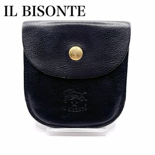イルビゾンテ(IL BISONTE)の美品✨抜群の手触り✨イルビゾンテ　二つ折り財布　金ボタン　シボ革　ロゴ型押し(折り財布)