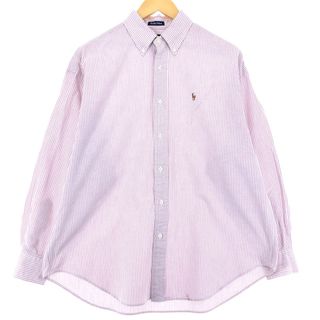 ラルフローレン(Ralph Lauren)の古着 ラルフローレン Ralph Lauren POLO by Ralph Lauren 長袖 ボタンダウンストライプシャツ レディースXL /eaa431346(シャツ/ブラウス(長袖/七分))