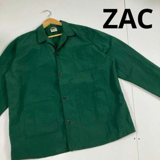 ZAC ナイロンジャケット　コーチジャケット　グリーン　古着(ナイロンジャケット)