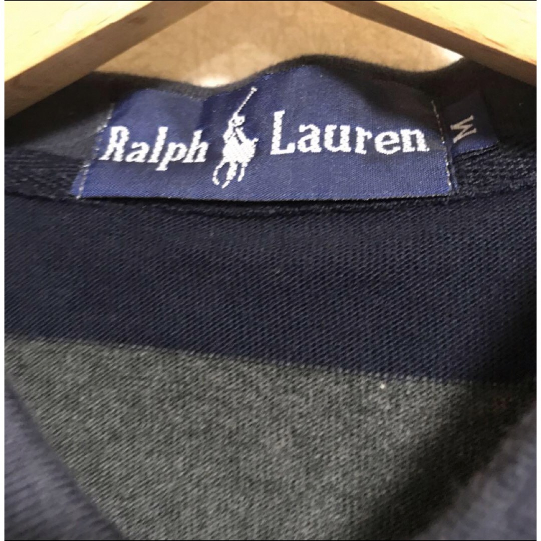 Ralph Lauren ラルフローレン ポロシャツ ボーダー 90s 古着 Ｍ メンズのトップス(ポロシャツ)の商品写真
