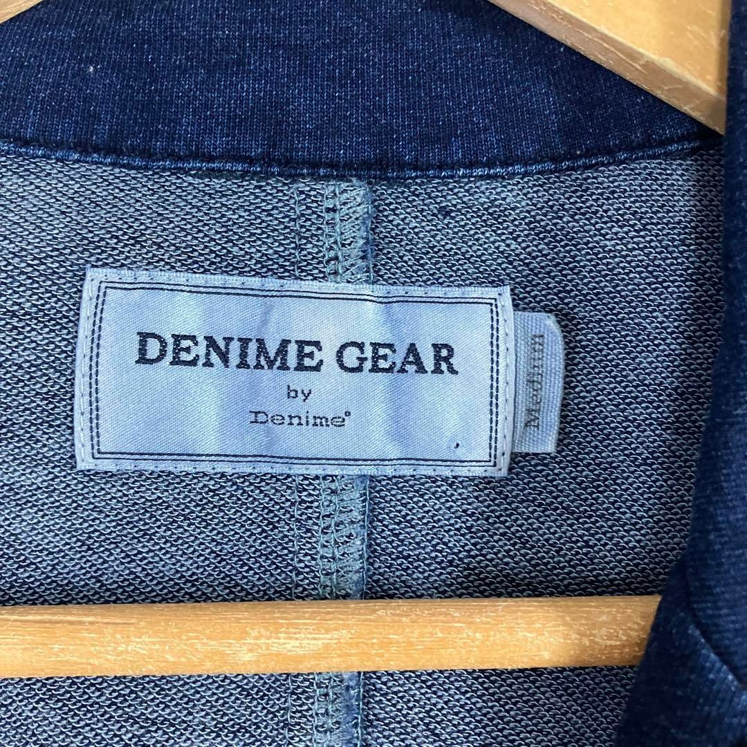 DENIME(ドゥニーム)のDENIME GEAR ジャケット　スウェット　インディゴ　2B 古着　アメカジ メンズのジャケット/アウター(テーラードジャケット)の商品写真