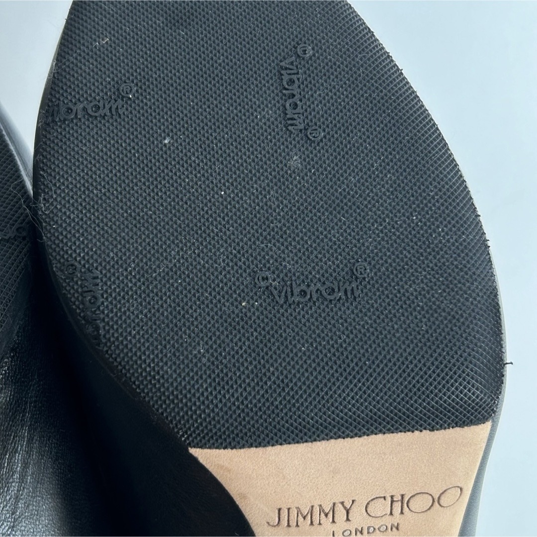 JIMMY CHOO(ジミーチュウ)のJMMY CHOO ジミーチュウ ピンヒール パンプス ブラック レザー 38 レディースの靴/シューズ(ハイヒール/パンプス)の商品写真