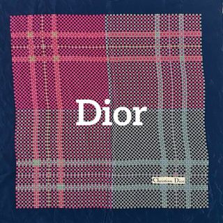 クリスチャンディオール(Christian Dior)の★Dior★ スカーフ チェック ネイビー ピンク スカイブルー(バンダナ/スカーフ)