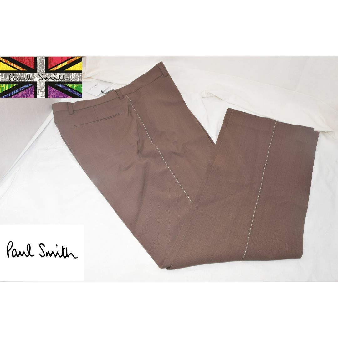 Paul Smith(ポールスミス)の新品☆Paul Smith サイドステッチ ウール スラックス☆茶☆Lサイズ メンズのパンツ(スラックス)の商品写真