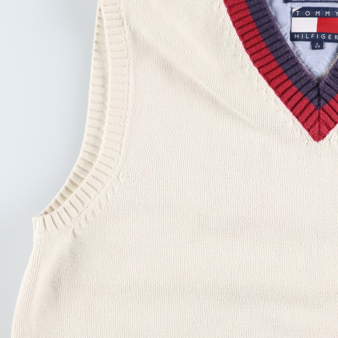 TOMMY HILFIGER(トミーヒルフィガー)の古着 90年代 トミーヒルフィガー TOMMY HILFIGER Vネック コットンニットベスト メンズL ヴィンテージ /eaa420891 メンズのトップス(ベスト)の商品写真