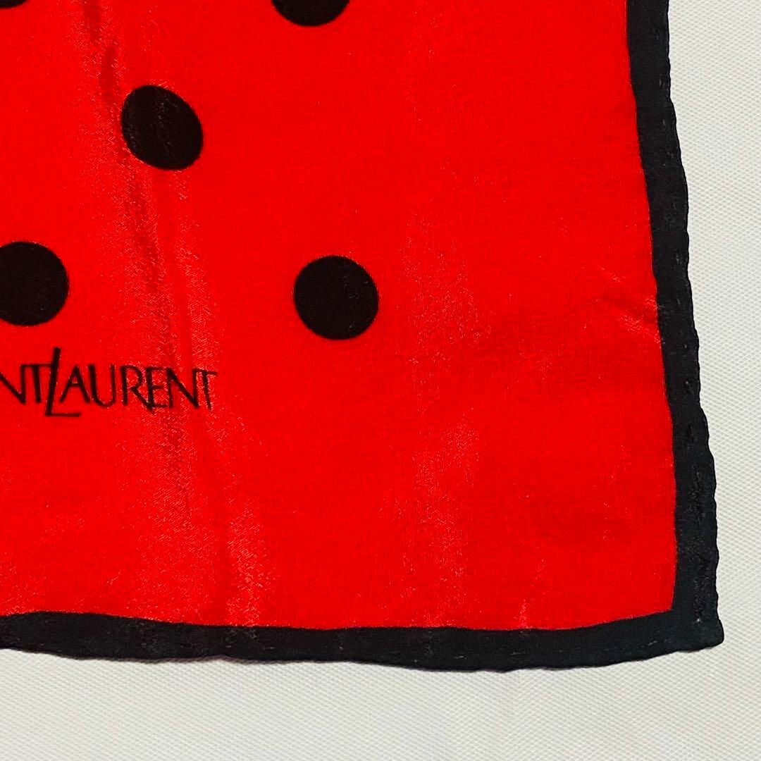 Yves Saint Laurent(イヴサンローラン)の★Yves Saint Laurent★ スカーフ ドット レッド ブラック レディースのファッション小物(バンダナ/スカーフ)の商品写真