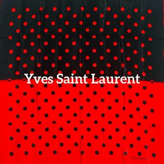 イヴサンローラン(Yves Saint Laurent)の★Yves Saint Laurent★ スカーフ ドット レッド ブラック(バンダナ/スカーフ)