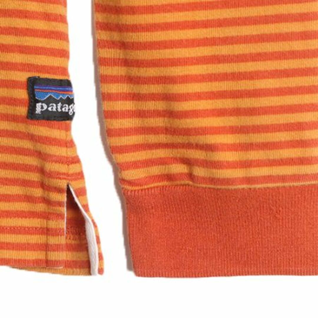 patagonia(パタゴニア)の00s 02年製 パタゴニア ボーダー オーガニックコットン 長袖 ラガーシャツ レディース L 古着 PATAGONIA ポロシャツ ラグビー 長袖シャツ レディースのトップス(ポロシャツ)の商品写真