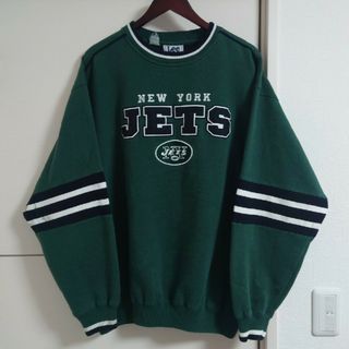 NFL ジェッツ スウェットトレーナー 90s古着 刺繍ロゴ アメフト Lee