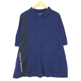 ラルフローレン(Ralph Lauren)の古着 90年代 ラルフローレン Ralph Lauren POLO SPORT ポロスポーツ ハーフジップ 半袖 ポロシャツ メンズXXL ヴィンテージ /eaa428370(ポロシャツ)