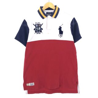 ラルフローレン(Ralph Lauren)の古着 ラルフローレン Ralph Lauren POLO RALPH LAUREN CUSTOM FIT ビッグポニー トリコロール 半袖 ラガーシャツ メンズM  /eaa428374(シャツ)