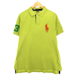 ラルフローレン(Ralph Lauren)の古着 ラルフローレン Ralph Lauren POLO RALPH LAUREN CUSTOM FIT ビッグポニー 袖刺繍 半袖 ポロシャツ メンズXL /eaa428376(ポロシャツ)