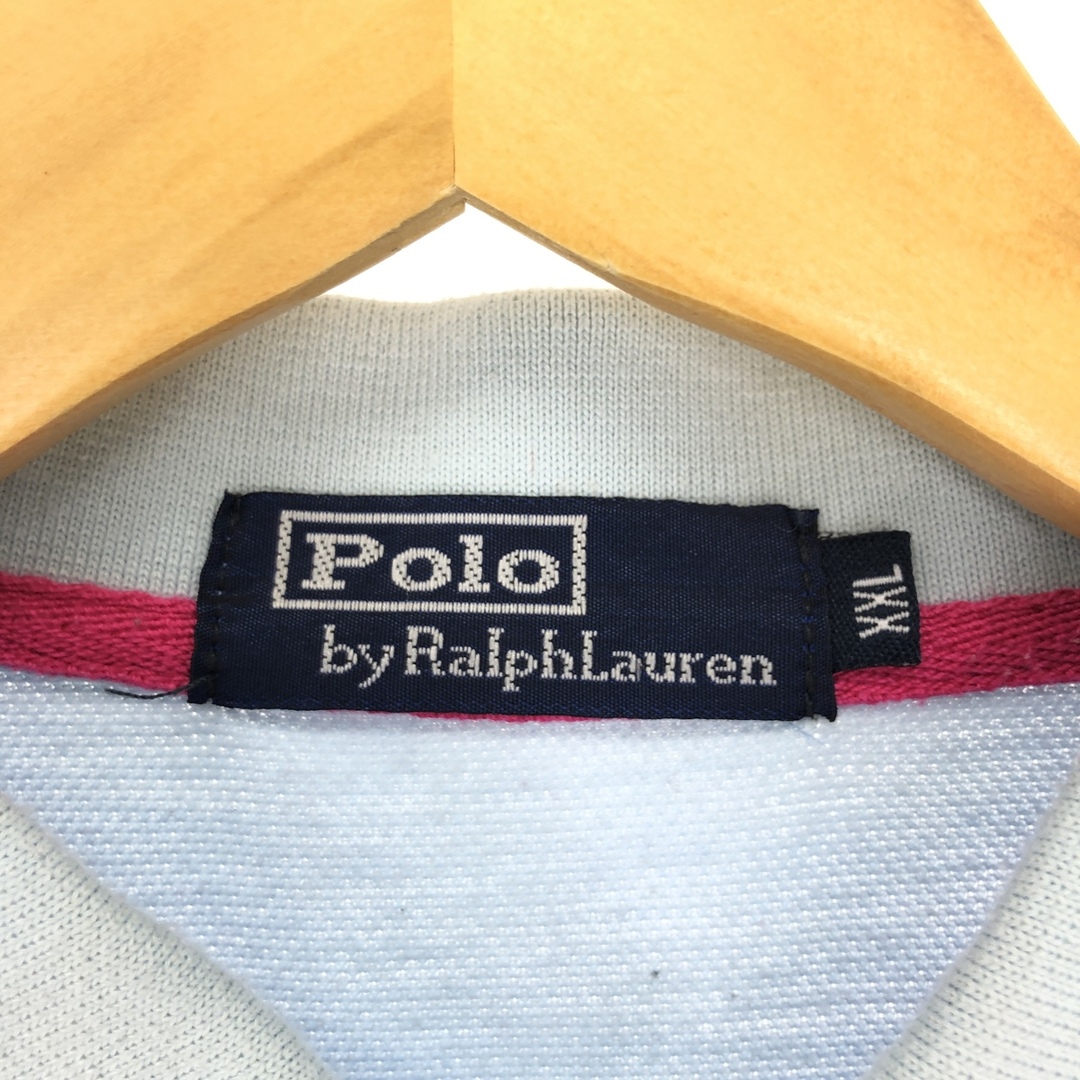 Ralph Lauren(ラルフローレン)の古着 ラルフローレン Ralph Lauren POLO by Ralph Lauren ビッグポニー 袖刺繍 バック刺繍 半袖 ラガーシャツ メンズXXL /eaa428377 メンズのトップス(ポロシャツ)の商品写真