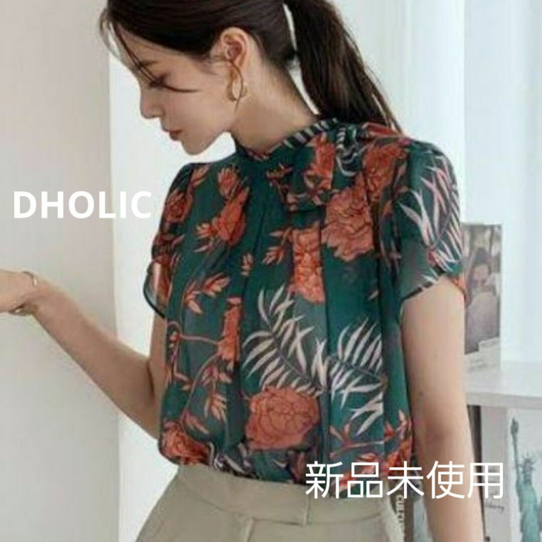 dholic(ディーホリック)のDHOLIC 花柄ブラウス♡新品未使用 レディースのトップス(シャツ/ブラウス(半袖/袖なし))の商品写真