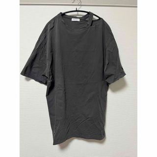 ビューティアンドユースユナイテッドアローズ(BEAUTY&YOUTH UNITED ARROWS)のBEAUTY&YOUTH　コットンスリットネックビッグTシャツ　グレー(Tシャツ(半袖/袖なし))