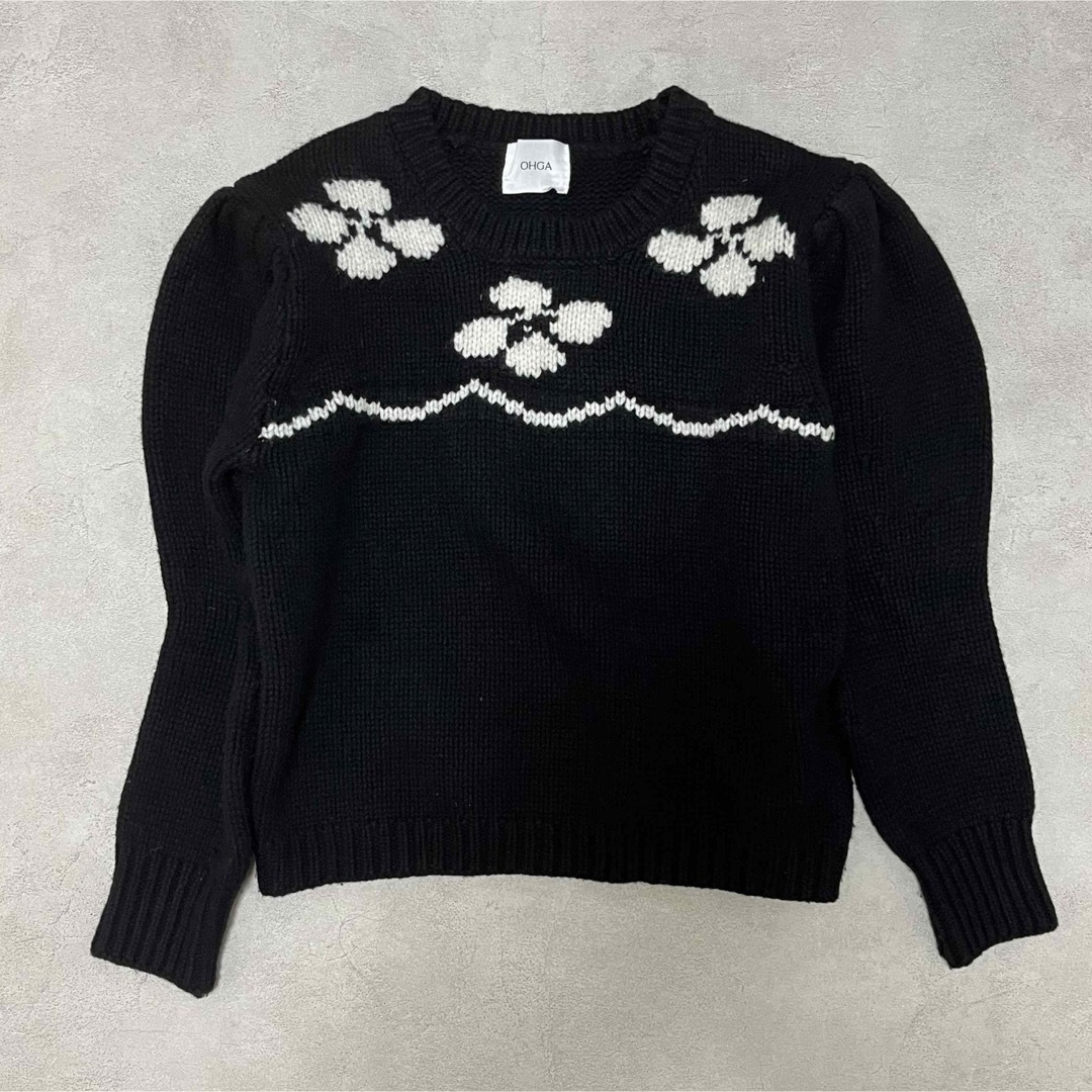 Drawer(ドゥロワー)の完売品OHGA 美品  Flower knit フラワー ニット レディースのトップス(ニット/セーター)の商品写真