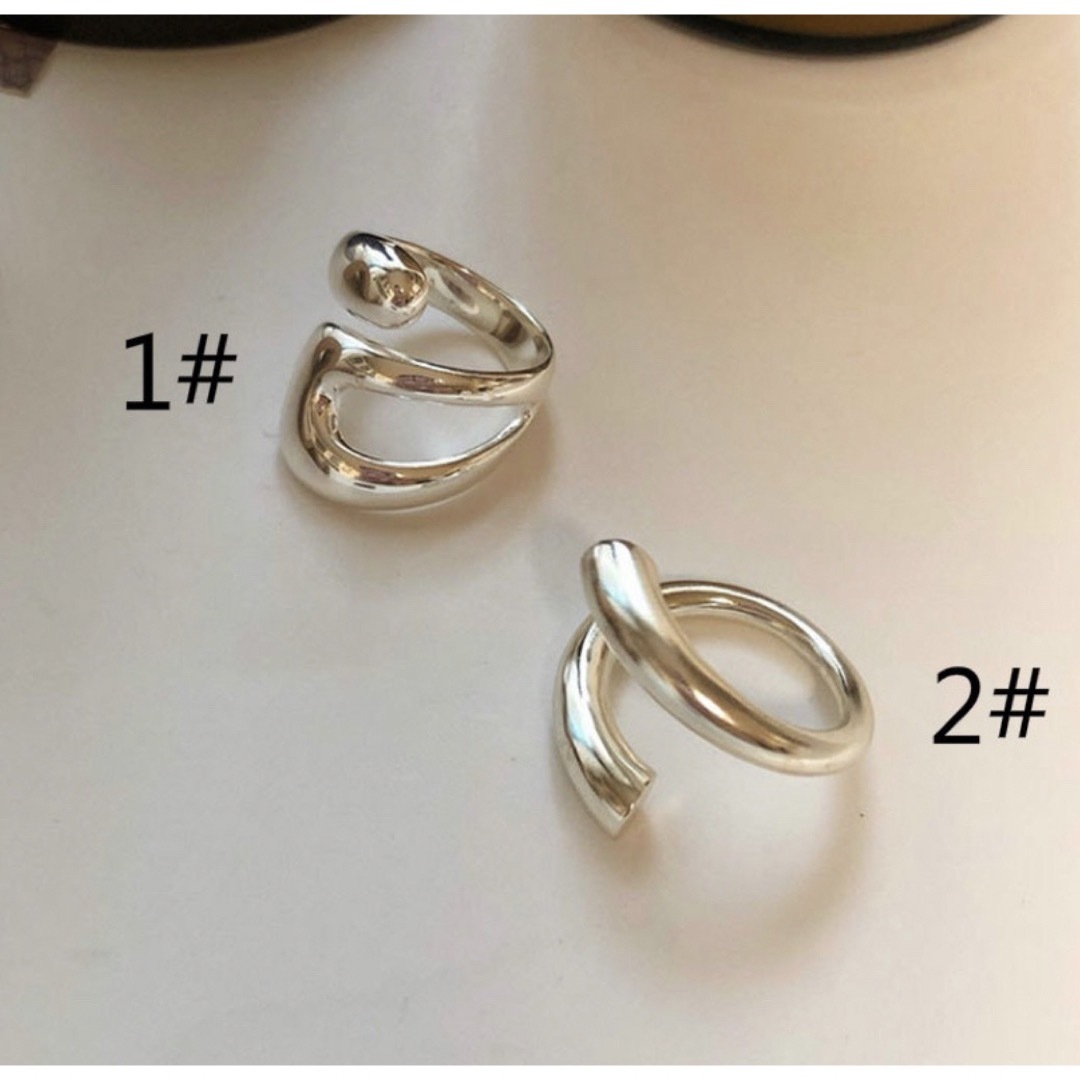 55 指輪 silver925 2セット セット シルバー リング 韓国 レディースのアクセサリー(リング(指輪))の商品写真