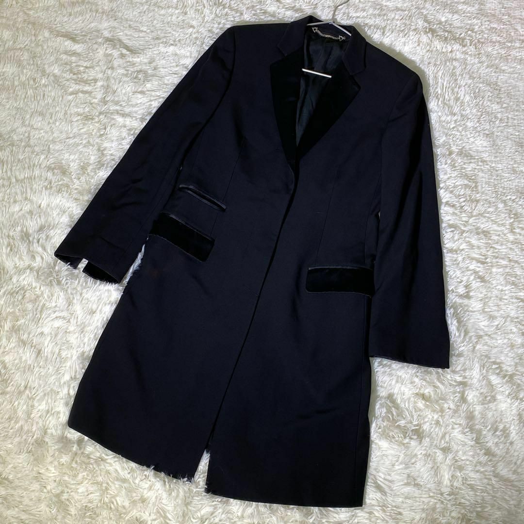 Gucci(グッチ)のグッチ　チェスターコート　ロングコート　カシミヤ混　(XL) 42号　黒　金具 レディースのジャケット/アウター(チェスターコート)の商品写真