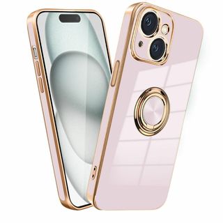 【色: ピンク】iPhone15Plus ケース リング いpほね15Plus (その他)