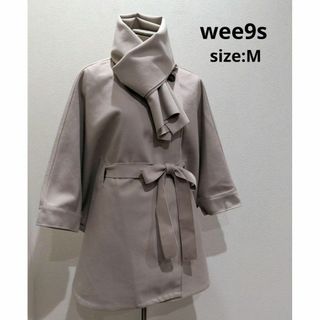 wee9s ウィークス ストール付 裏地付 ポンチョ ベージュ レディース M(ポンチョ)