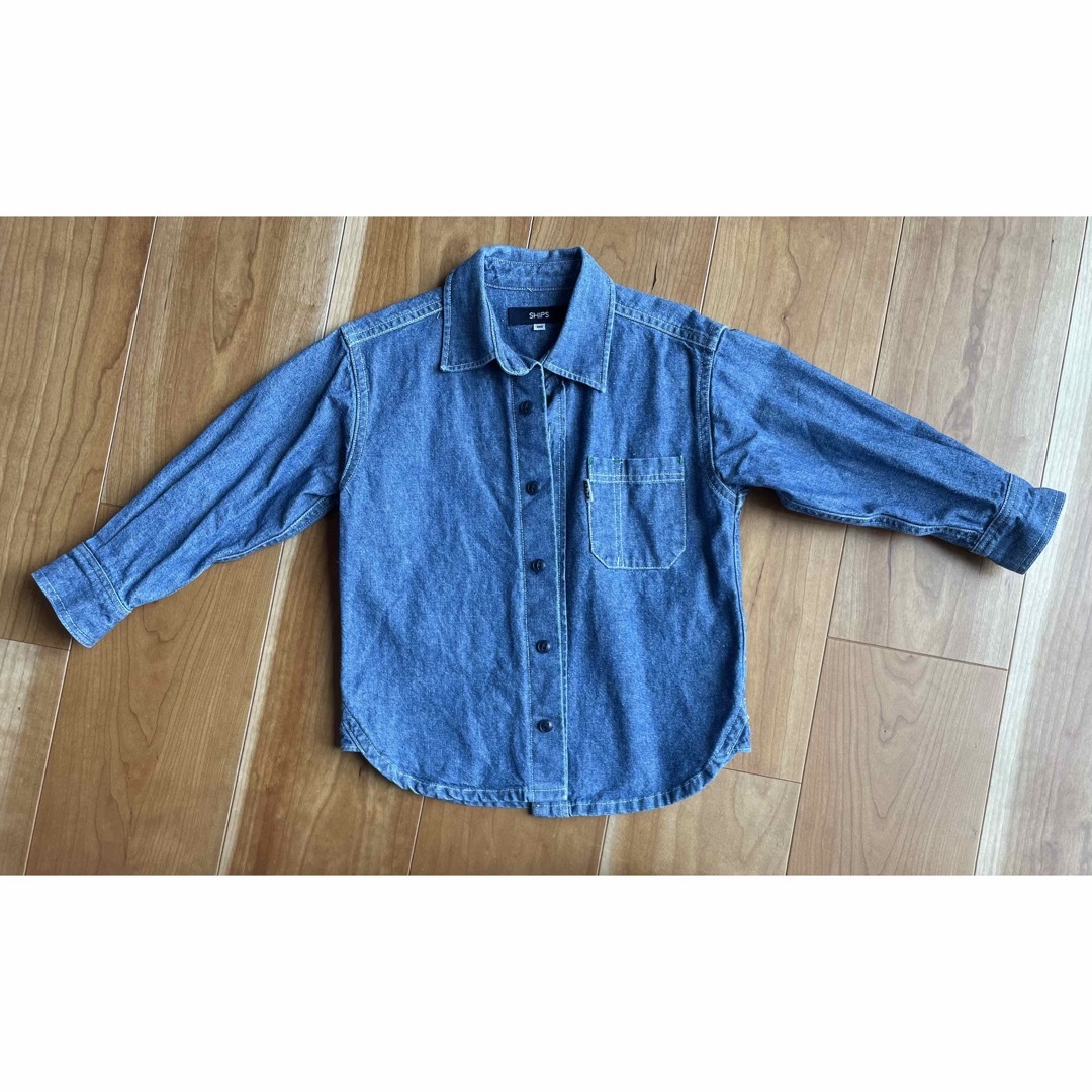 SHIPS(シップス)のシップス デニムシャツ キッズ/ベビー/マタニティのキッズ服男の子用(90cm~)(Tシャツ/カットソー)の商品写真