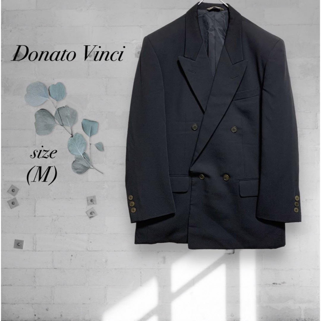 【Donato Vinci】スーツジャケット 無地 ダブル イタリア ブラック メンズのスーツ(スーツジャケット)の商品写真