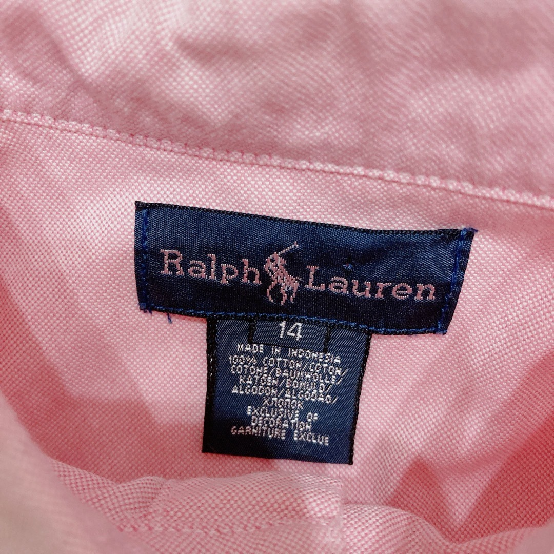 Ralph Lauren(ラルフローレン)のRALPH LAUREN ラルフローレン　ピンクシャツ　160 キッズ/ベビー/マタニティのキッズ服男の子用(90cm~)(Tシャツ/カットソー)の商品写真