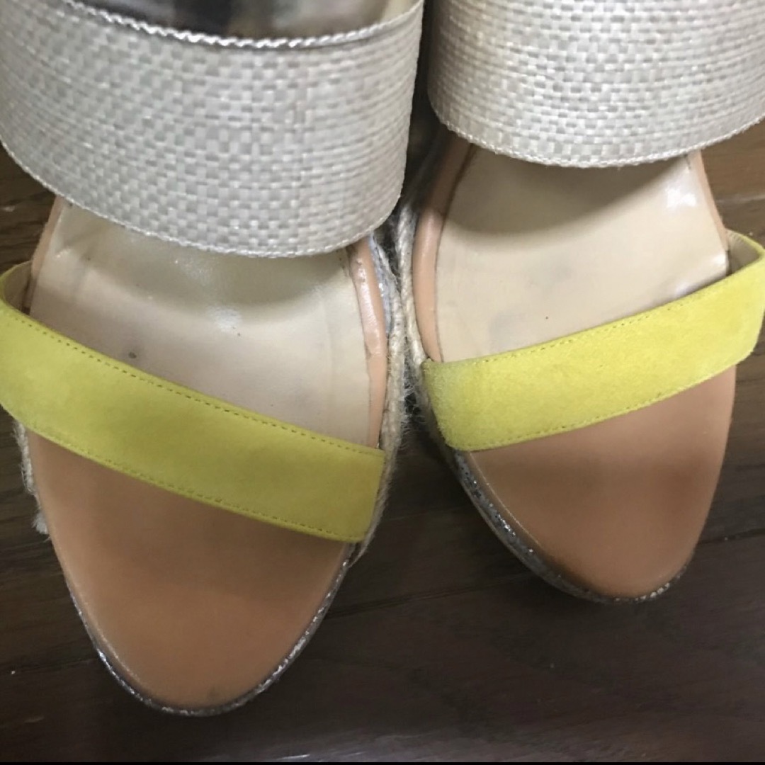 PELLICO SUNNY(ペリーコサニー)のペリーコサニー 茶&黄色系 ウェッジサンダル バックベルト　夏 レディースの靴/シューズ(サンダル)の商品写真