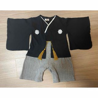 袴　ロンパース　70サイズ  男の子　ベビー袴 ロンパース袴 袴風カバーオール(和服/着物)