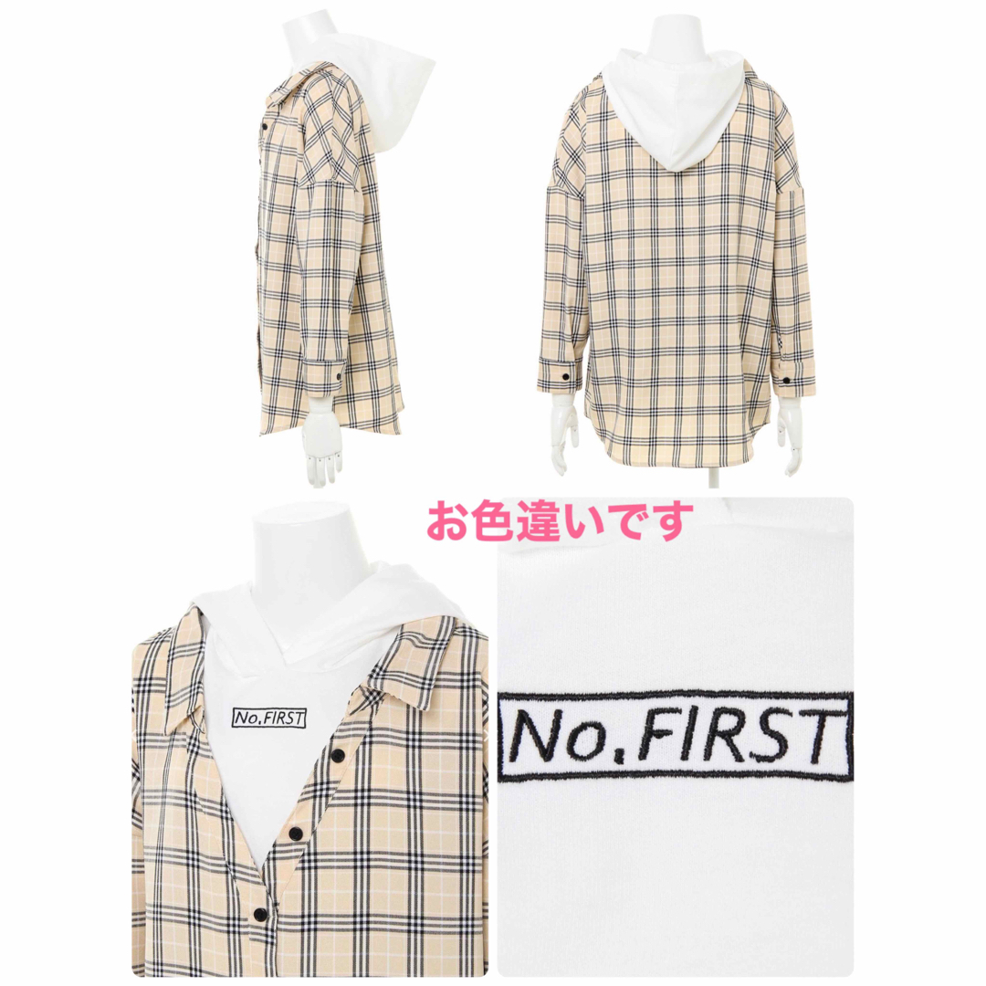 INGNI First(イングファースト)のINGNI First イング ファースト　フード付レイヤードシャツ　160 キッズ/ベビー/マタニティのキッズ服女の子用(90cm~)(Tシャツ/カットソー)の商品写真