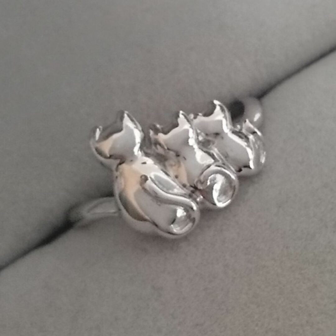 【11号】猫 ネコ リング シルバー SILVER925 日本製 レディースのアクセサリー(リング(指輪))の商品写真