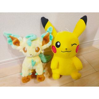 ポケモン(ポケモン)のポケモン　リーフィア　ピカチュウ　ぬいぐるみ(キャラクターグッズ)