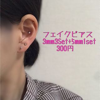 フェイクピアス5mm1set3mm3set マグネットピアス イヤリング(イヤリング)