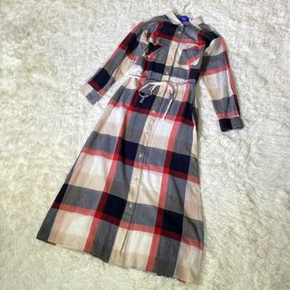 ブルーレーベルクレストブリッジ(BLUE LABEL CRESTBRIDGE)のブルーレーベルクレストブリッジ　シャツワンピース　ロングワンピース　チェック(ロングワンピース/マキシワンピース)