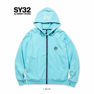 エスワイサーティトゥバイスィートイヤーズ(SY32 BY SWEET YEARS)の新品☆SY32 ビッグシルエット フルジップ パーカー☆水色☆XLサイズ(パーカー)