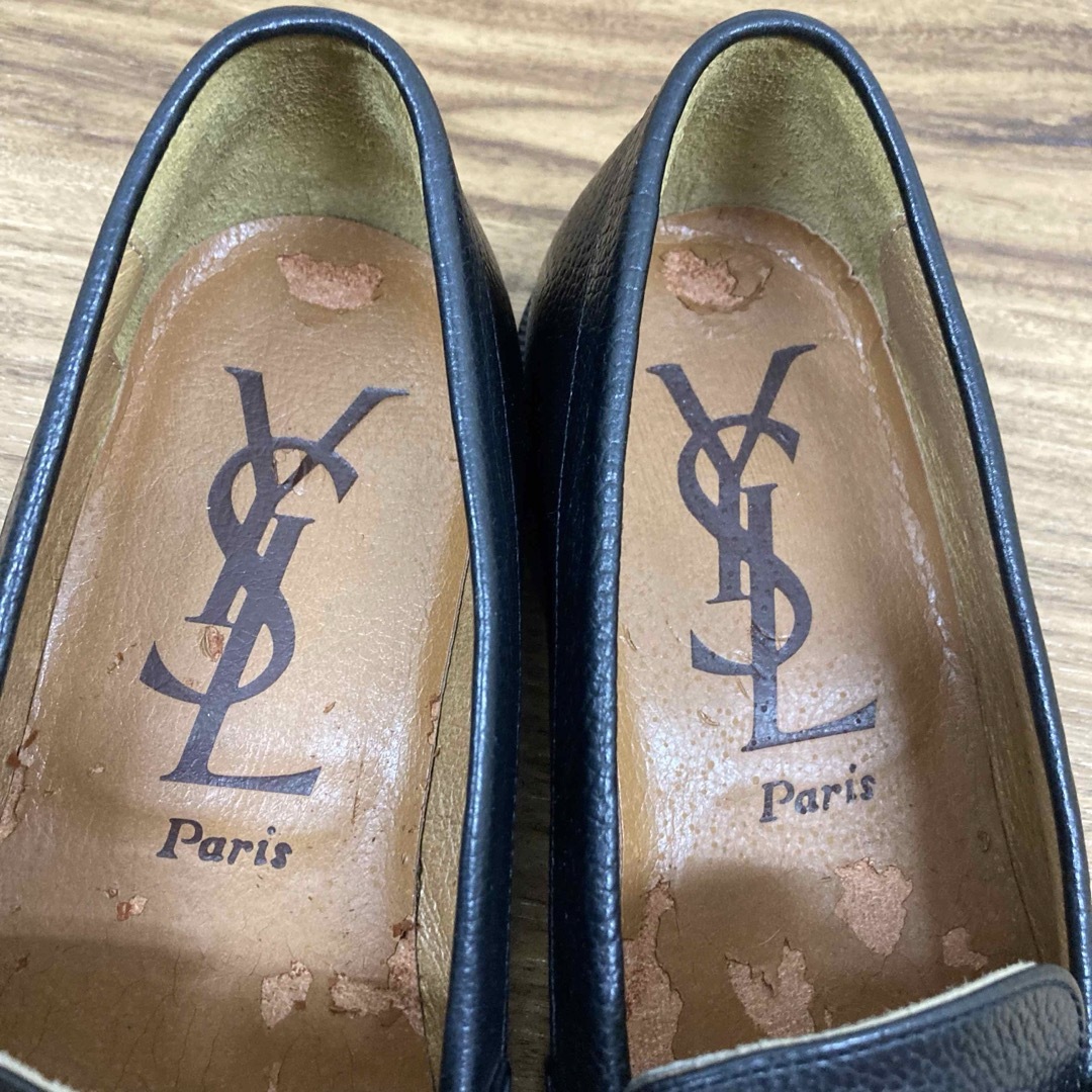 Yves Saint Laurent(イヴサンローラン)の美品　YSL イヴ・サンローラン　ロゴ　コインローファー　革靴　24.0EEE メンズの靴/シューズ(ドレス/ビジネス)の商品写真