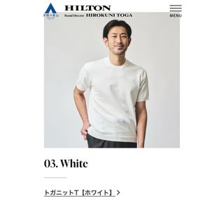 HILTON ニット 半袖 S ホワイト トガニット ヒルトン 戸賀(ニット/セーター)