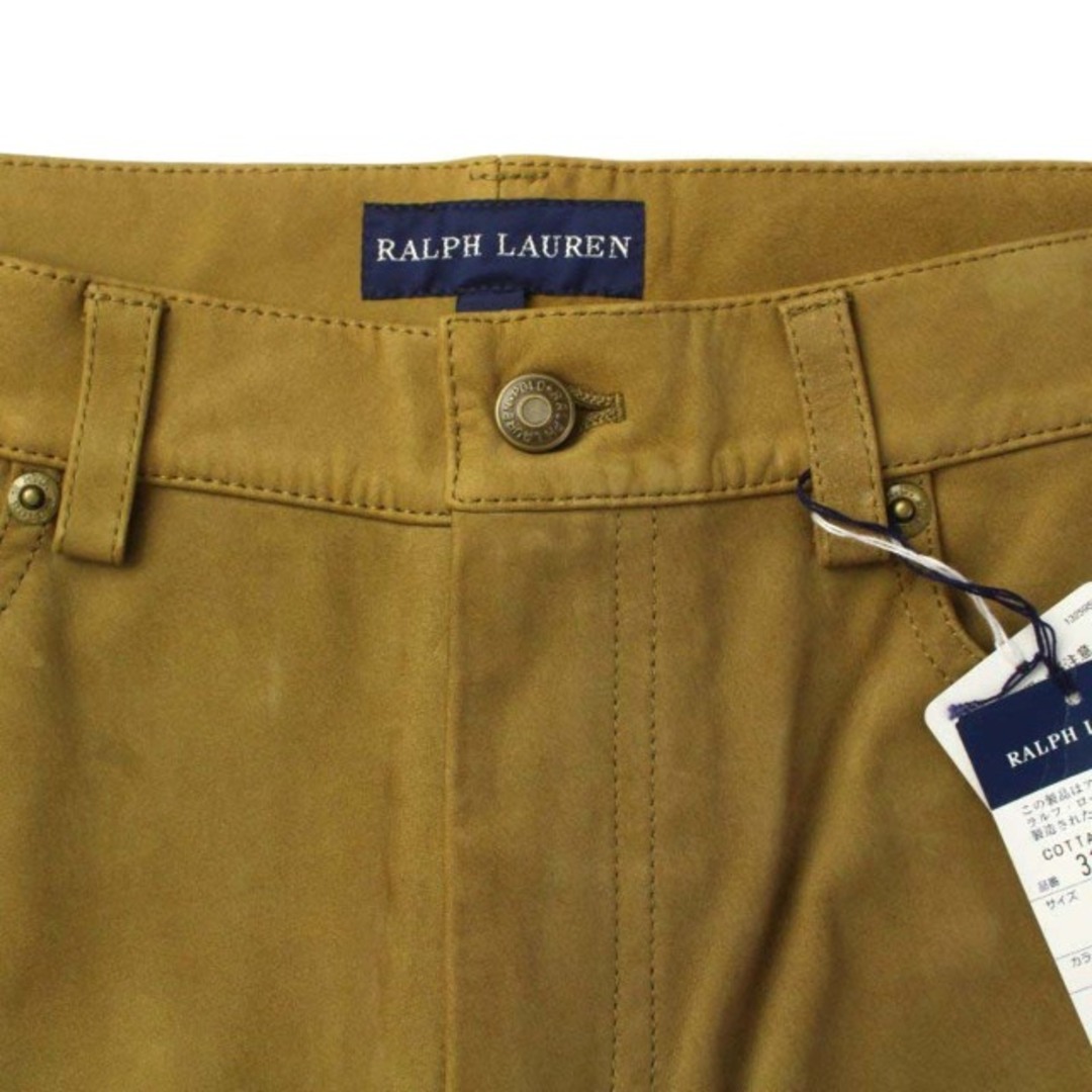 Ralph Lauren(ラルフローレン)のラルフローレン フレアパンツ 牛革 ブーツカット カットオフ 160 M カーキ レディースのパンツ(その他)の商品写真